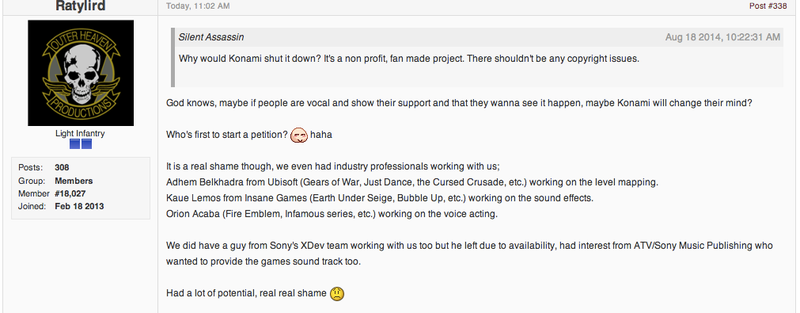 Illustration for article titled Konami Approved, Then Canceled Metal Gear Fan Remake, Devs Say
